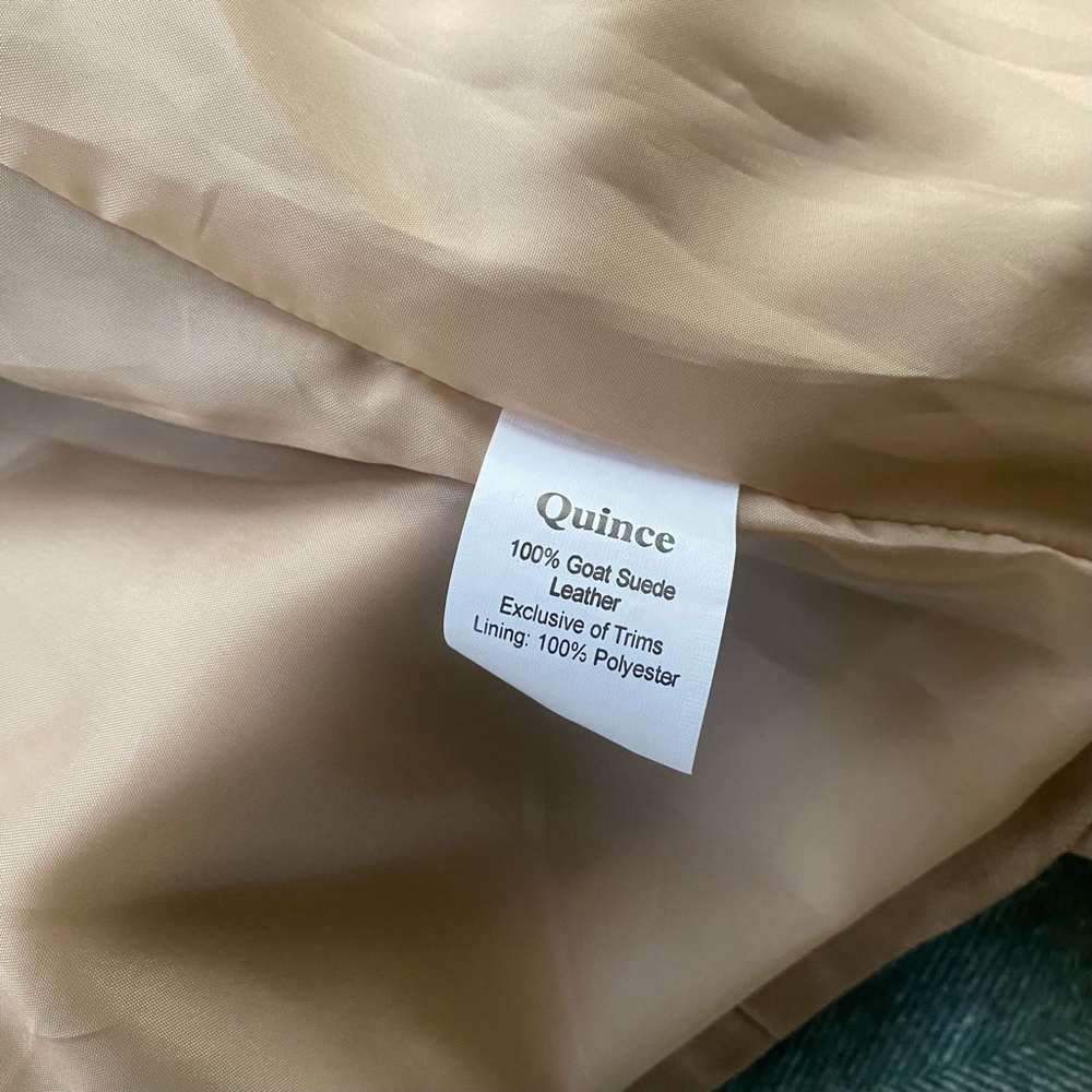 Quince 100% Suede Biker Moto Jacket, Cute! - Picture 6 of 7